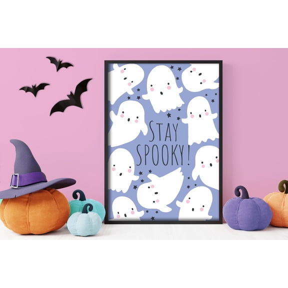 Stay Spooky! - Cute Ghost, Pastel, Poster Print, Wall Art Wall Art, Modern Wall Decor, 8x12 UNFRAMED