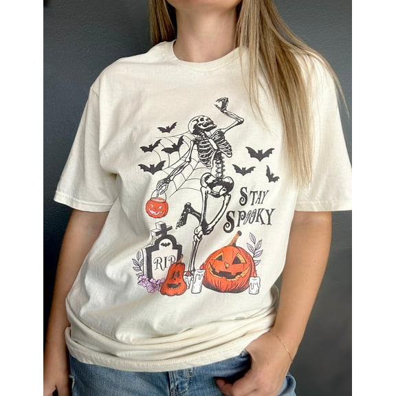 Stay Spooky Halloween TShirt Vintage Ghost Fall Graphic Tee