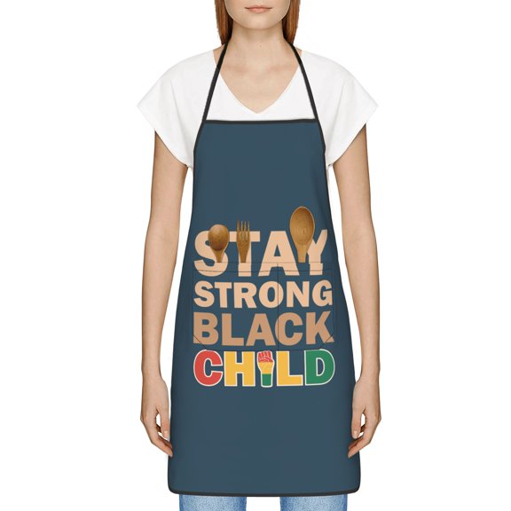 Stay Strong Black Man Apron,Black History Month Gift for Black Women,Waterproof Chef Apron with Pocket,Inspirational Gift for Kitchen Cooking BBQ,Melanin Gifts