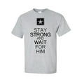 thumbnail image 1 of Stay Strong and Wait For Him - Army Short Sleeve T-shirt, 1 of 4