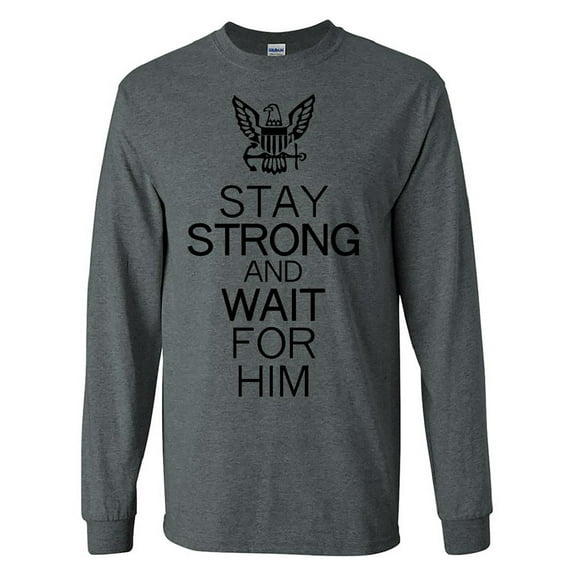 Stay Strong and Wait For Him - Navy Logo Long Sleeve T-Shirt