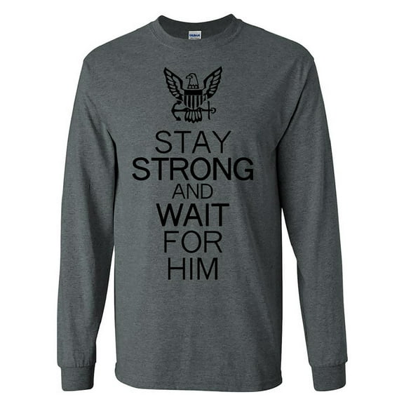 Stay Strong and Wait For Him - Navy Logo Long Sleeve T-Shirt
