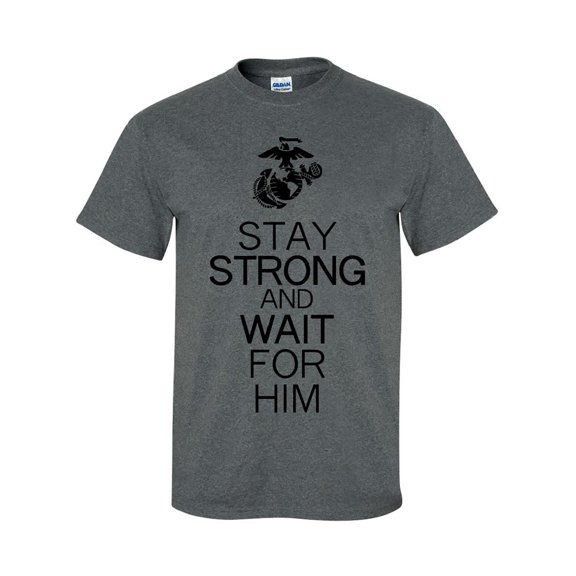 Stay Strong and Wait For Him - USMC Logo Short Sleeve Tee