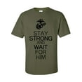 thumbnail image 1 of Stay Strong and Wait For Him - USMC Logo Short Sleeve Tee, 1 of 4