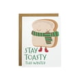 thumbnail image 1 of Stay Toasty Winter Greeting Card – Cute Toast Character Design with Scarf – Blank Inside, Envelope Included – Perfect for Winter Wishes and Holiday Greetings, 1 of 2