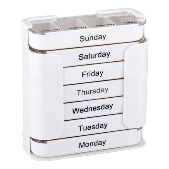 Stay On Track 7 Day Dication Organizer Weekly P Ill Organizer 7 Stackable Compartments Four A Day Morning Noon Evening And Bedtime Pantry Containers with Lids Airtight Canisters with Airtight Lids