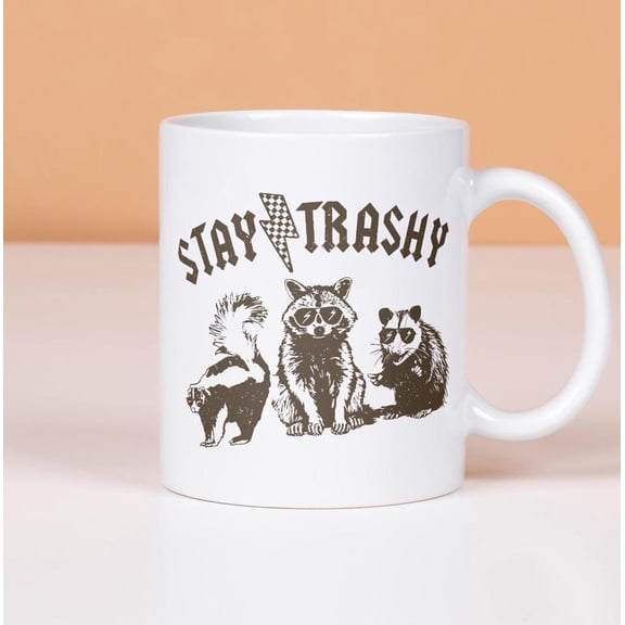 Stay Trashy Mug, Animal Mug, Possum Mug, Raccoon Mug, Skunk Mug, Team Trash Cup, Opossum Lover Gift, Raccoon Gift Ceramic Mug 11oz