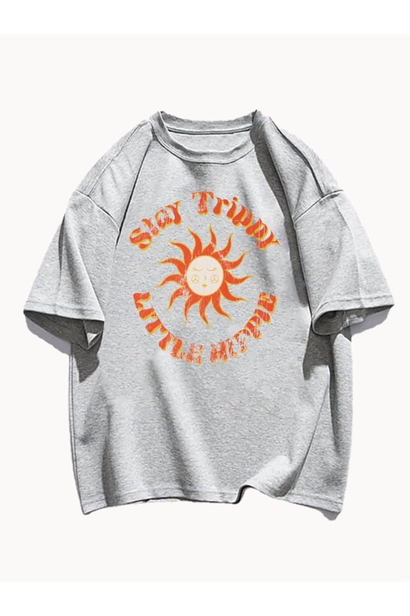 Stay Trippy Little Hippie Distressed Graphic Tee