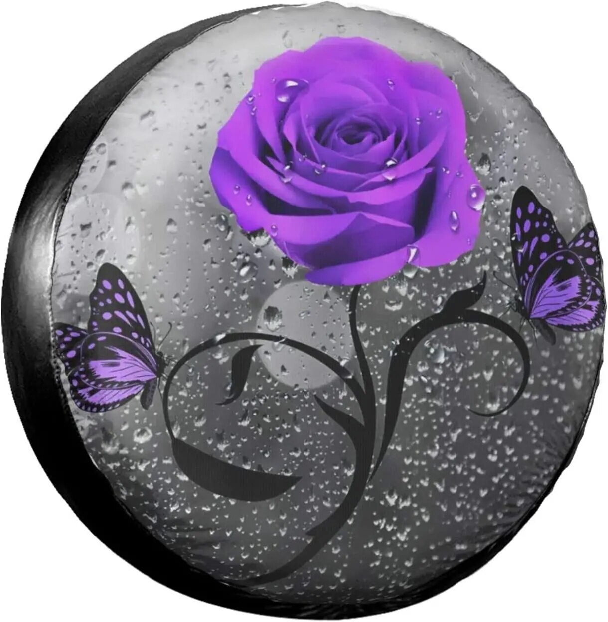 Stay Trippy Little Hippie Floral Peace Sign Spare Tire Cover For Car