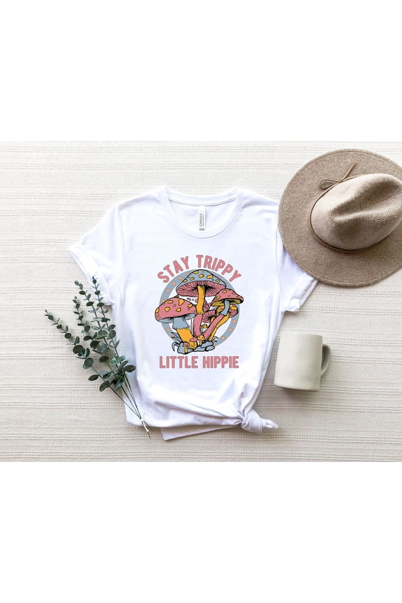 Stay Trippy Little Hippie Shirt, Bohemian Mushrooms Shirt, Shroom Tee, Travelling Shirt, for Hippie, Festival shirt All Size S-5Xl