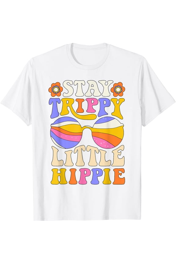Stay Trippy Little Hippie Sunglasses Flower Retro 70s Groovy