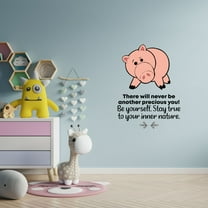 Stay True Hamm Pig Toy Story Quote Cartoon Quotes Decors Wall Sticker Art Design Decal for Girls Boys Kids Room Bedroom Nursery Kindergarten Home Decor Stickers Wall Art Vinyl Decoration (40x35 inch)