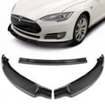 thumbnail image 1 of Stay Tuned For 2012-2016 Tesla Model S STP-Style Carbon Look Front Bumper Splitter Spoiler Lip 3PCS Set, 1 of 5