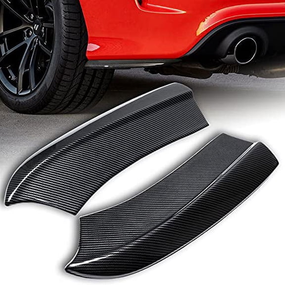 Stay Tuned Performanc, Rear Bumper Lip Aprons fit for compatible with 2015-2019 Dodge Charger, Black Rear Bumper Lip Aprons Polyurethane, (SRT-Style), 2016 2017 2018, Painted Glossy Carbon Fiber Color