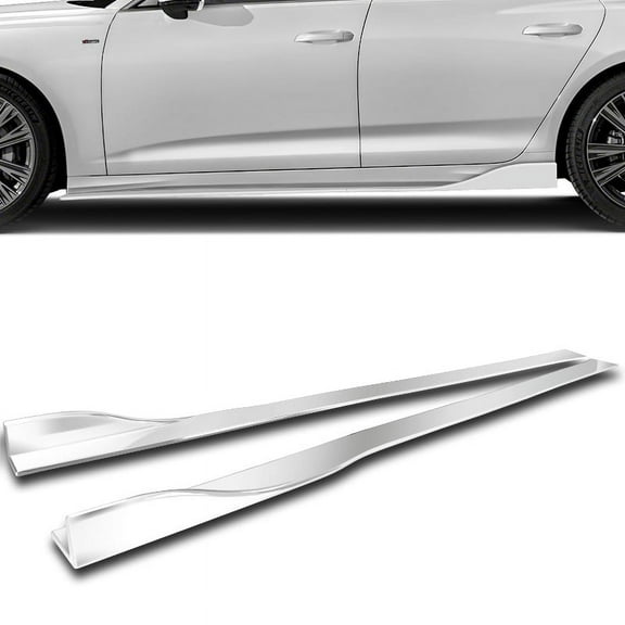 Stay Tuned Performance 86" x 4" Universal Painted White Side Skirt Extension Rocker Splitters Lip 6PCS