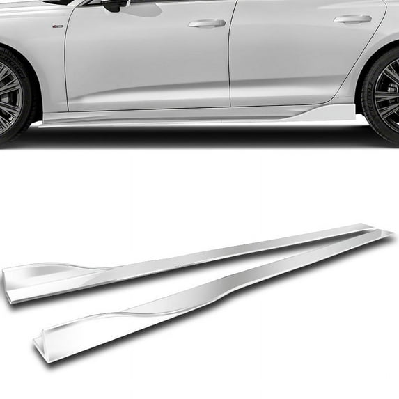 Stay Tuned Performance 86" x 4" Universal Painted White Side Skirt Extension Rocker Splitters Lip 6PCS