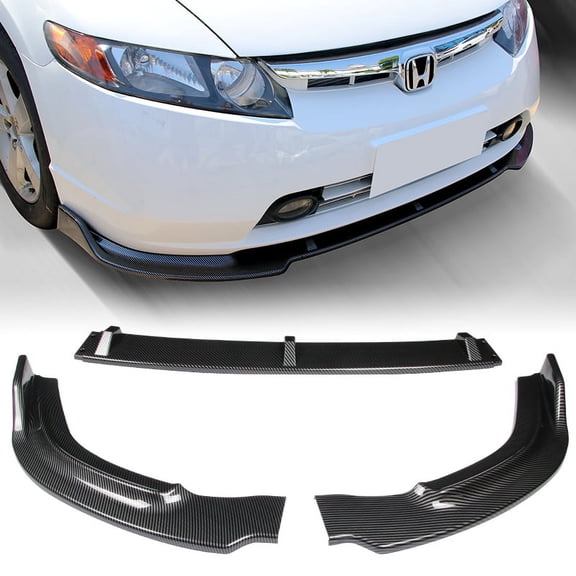 Stay Tuned Performance For 06-08 Honda Civic 4DR CS-Style Carbon Look Front Bumper Body Kit Lip 3PCS