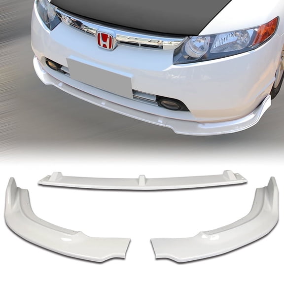 Stay Tuned Performance For 06-08 Honda Civic 4DR JDM CS-Style Painted White Front Bumper Body Lip 3PCS