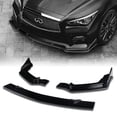 thumbnail image 1 of Stay Tuned Performance For 14-17 Infiniti Q50 Sport Painted Black Front Bumper Lip Spoiler Lip 3PCS, 1 of 6