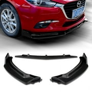 ترقبوا الأداء لـ 14-18 Mazda 3 Axela Matt Black Front Bumper Body Kit Splitter Spoiler Lip