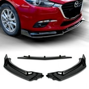 ترقبوا الأداء لـ 14-18 Mazda 3 Axela مطلي باللون الأسود الأمامي Bumper Body Kit Splter Spoiler Lip