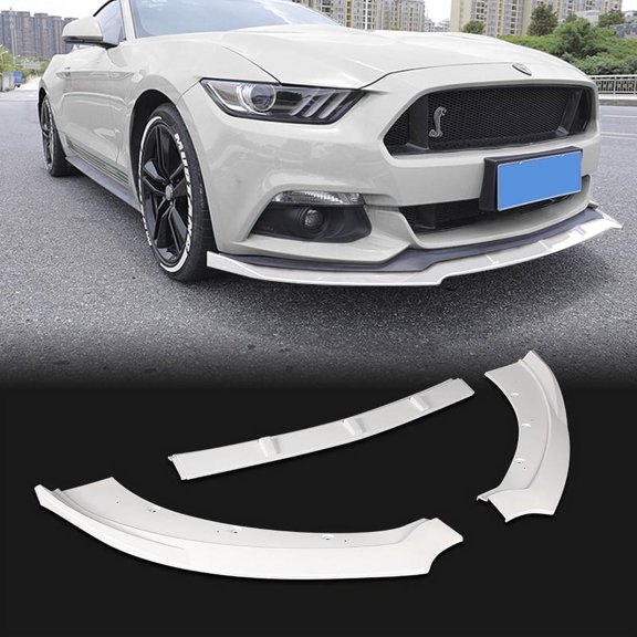 Stay Tuned Performance For 15-17 Ford Mustang Painted White Front Bumper Body Splitter Spoiler Lip 3PCS