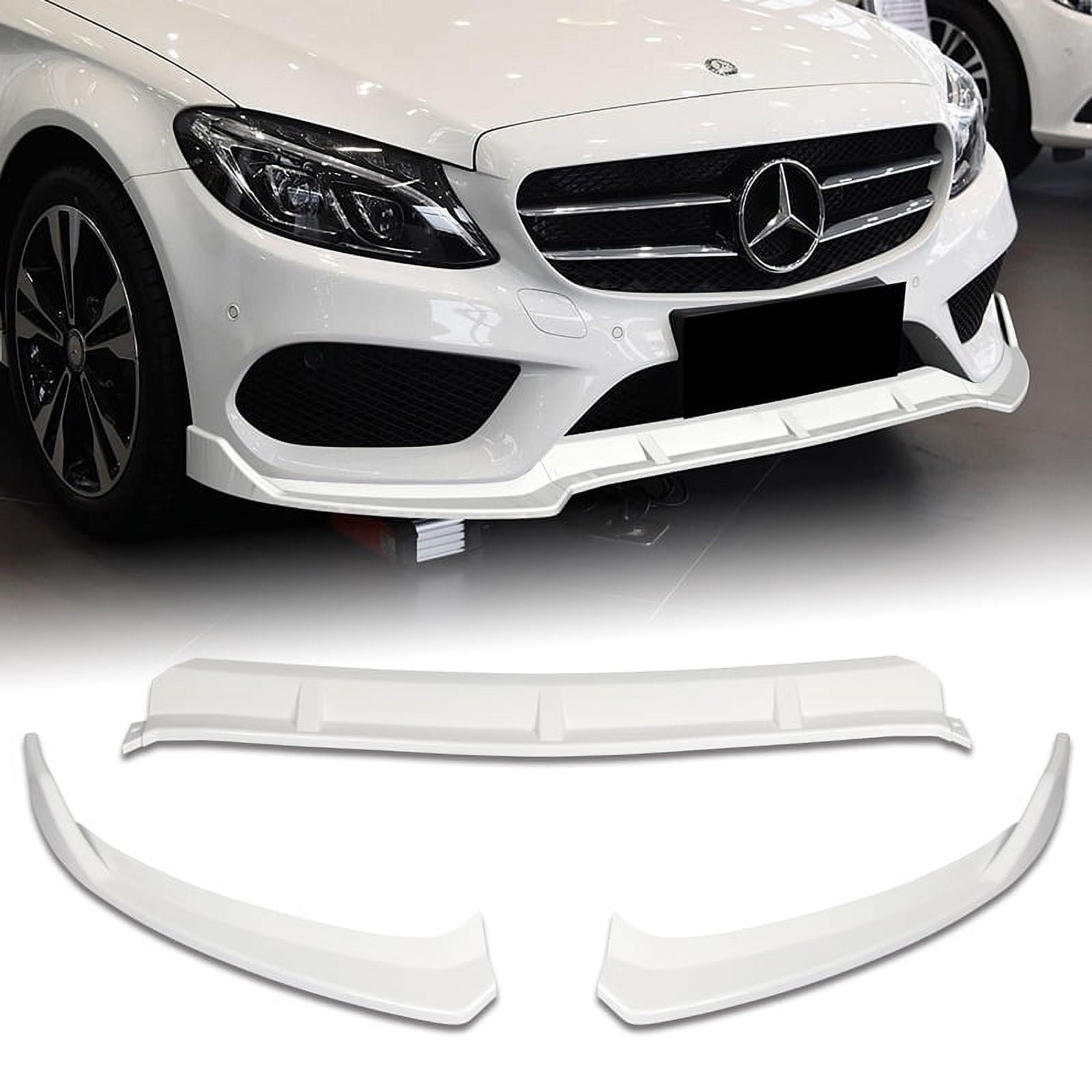 Stay Tuned Performance For 15-18 Mercedes W205 C180 C250 C300 Painted White Front Bumper Body Lip 3PCS