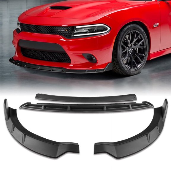 Stay Tuned Performance For 15-23 Dodge Charger SRT-Style Matt Black Front Bumper Splitter Spoiler Lip