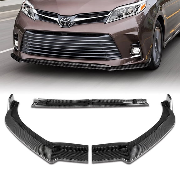 Stay Tuned Performance For 18-20 Toyota Sienna MP-Style Carbon Look Front Bumper Splitter Spoiler Lip