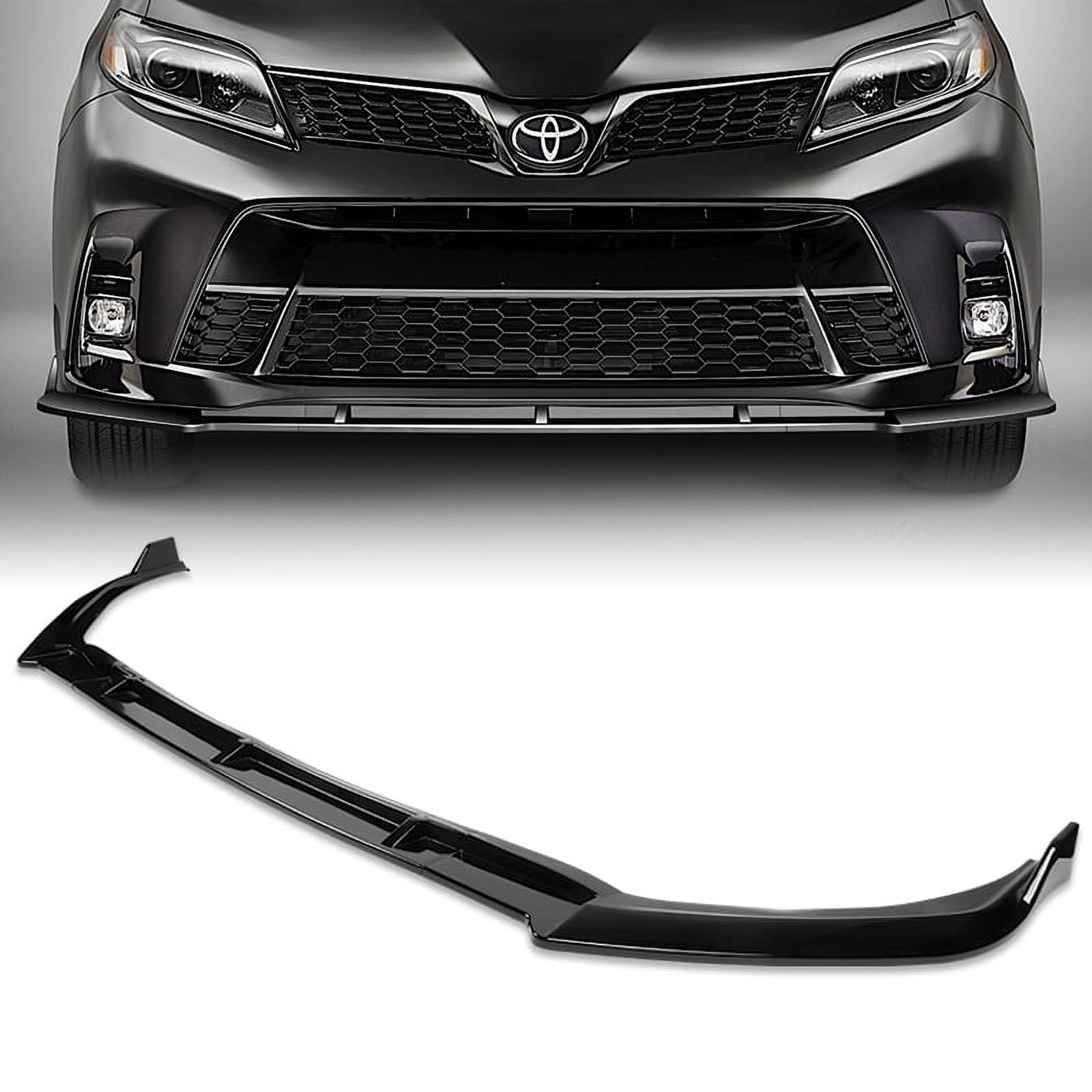 IKON MOTORSPORTS Front Bumper Lip For 2018-2020 Toyota Sienna - MP Style Unpainted Black Splitter