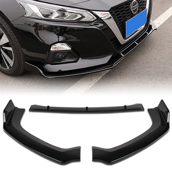 Stay Tuned Performance For 19-22 Nissan Altima 4DR Painted Black Front Bumper Body Kit Spoiler Lip 3PCS