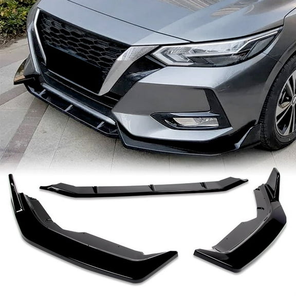 Stay Tuned Performance For 20-23 Nissan Sentra 4DR Painted Black Front Bumper Spoiler Splitter Lip 3PCS