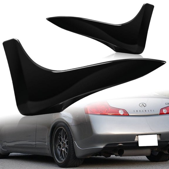 Stay Tuned Performance For 2003-2006 Infiniti G35 Coupe Black Rear Bumper Lip Mud Guards Polyurethane