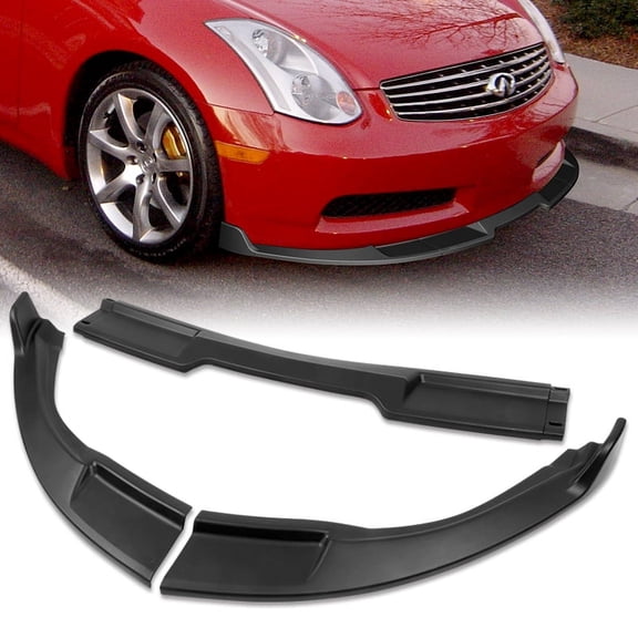 Stay Tuned Performance For 2003-2007 Infiniti G35 Coupe Matt Black Front Bumper Spoiler Lip GT-Style