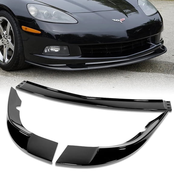 Stay Tuned Performance For 2005-2013 Corvette C6 Base Painted Black Front Bumper Spoiler Lip ZR1-Style