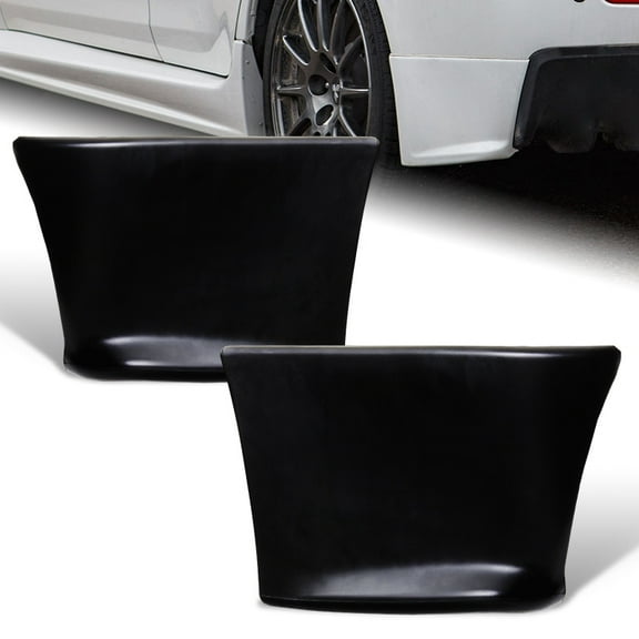 Stay Tuned Performance For 2008-2015 Lancer EVO X Black Rear Bumper Lip Aprons Polyurethane 2PCS