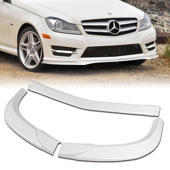 Stay Tuned Performance For 2011-2014 Mercedes C-Class Sport W204 Painted White Front Bumper Spoiler Lip