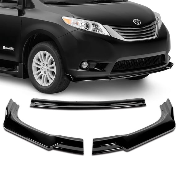 Stay Tuned Performance For 2011-2015 Toyota Sienna MP-Style Painted Black Front Bumper Body Spoiler Lip