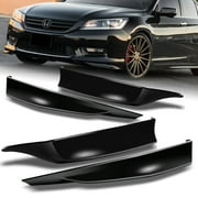 Stay Tuned Performance For 2013-2015 Honda Accord 4-DR BLK Front+Rear Bumper Spoiler Lip HFP-Style 4pc