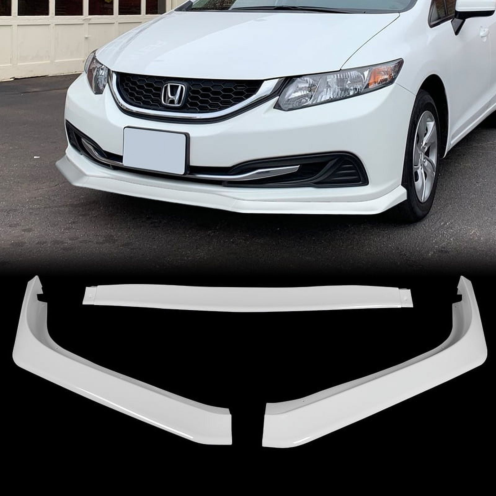 Stay Tuned Performance For 2013-2015 Honda Civic Sedan Painted White Aero-Style Front Bumper Body Lip