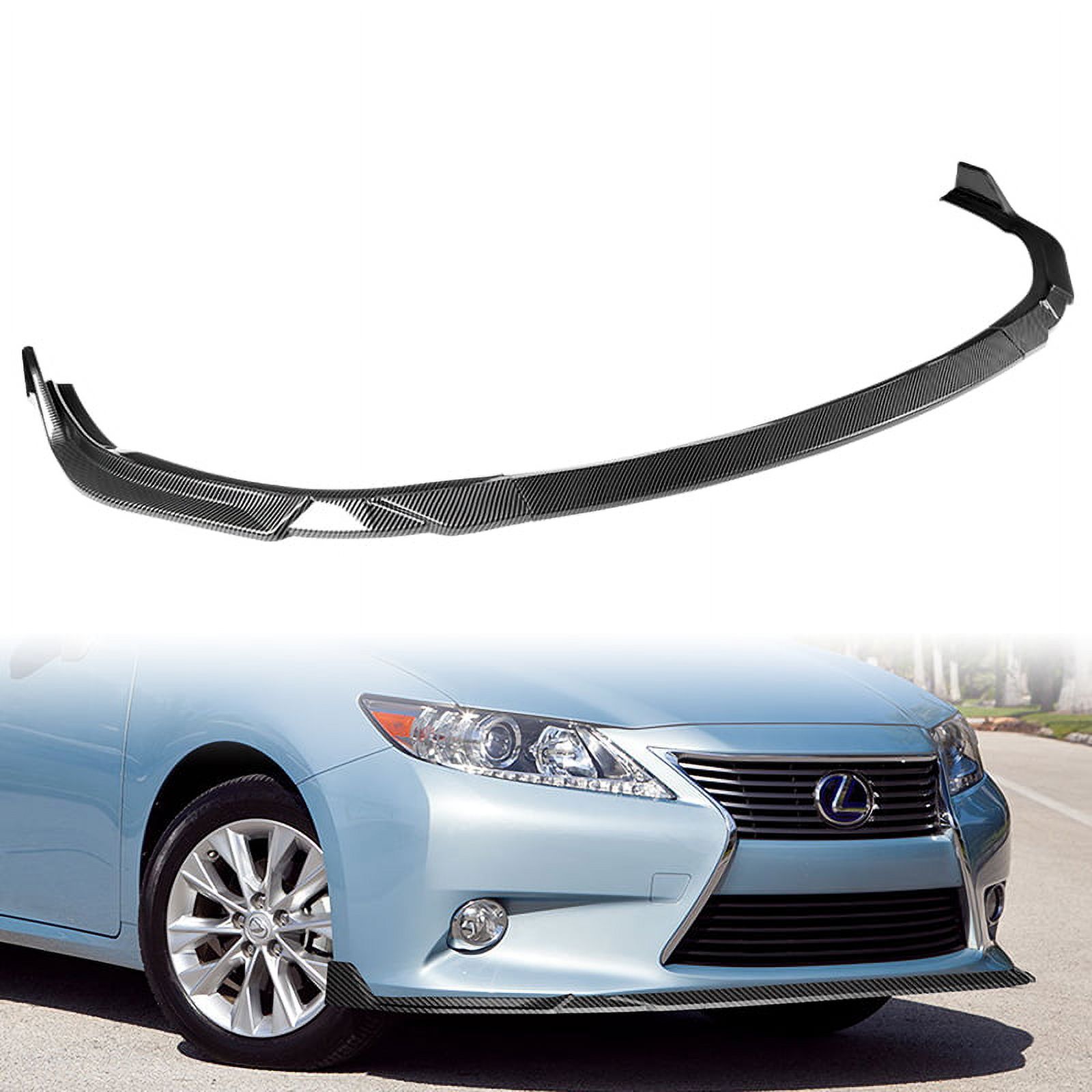 Matt Black Front Bumper Lip Splitter For 2013-2015 Lexus ES350 & ES300h (3-Piece STP-Style)