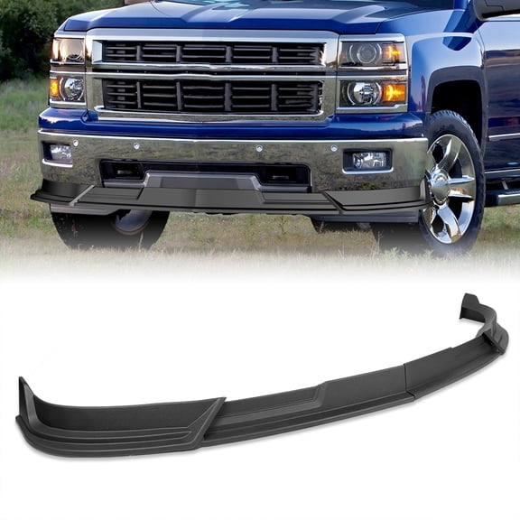 Stay Tuned Performance For 2014 - 2015 Chevy Silverado 1500 Pickup Black Front Bumper Spoiler Lip STP-Style 4PCS