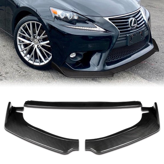 Stay Tuned Performance For 2014-2016 Lexus IS Base Carbon Look Front Bumper Body Kit Spoiler Lip 3PCS