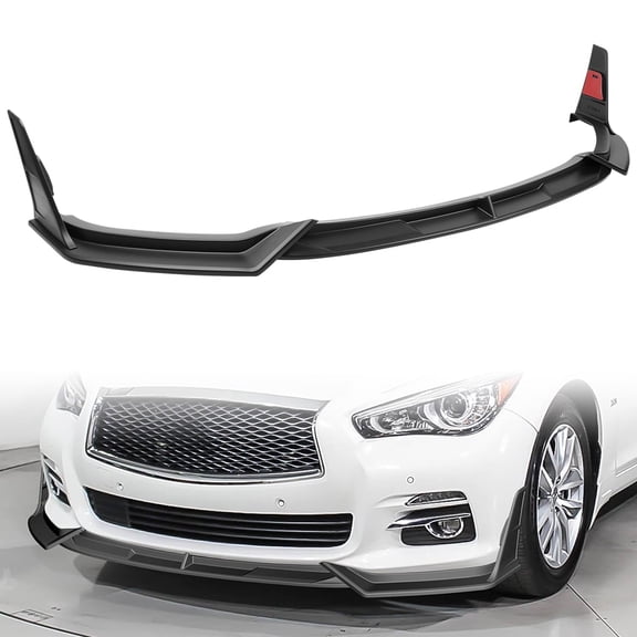 Stay Tuned Performance For 2014-2017 Infiniti Q50 Luxe Base Black Front Bumper Lip Splitter Spoiler STP-Style