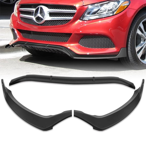 Stay Tuned Performance For 2015-2018 Mercedes C-Class W205 Base Matt Black Front Bumper Spoiler Lip