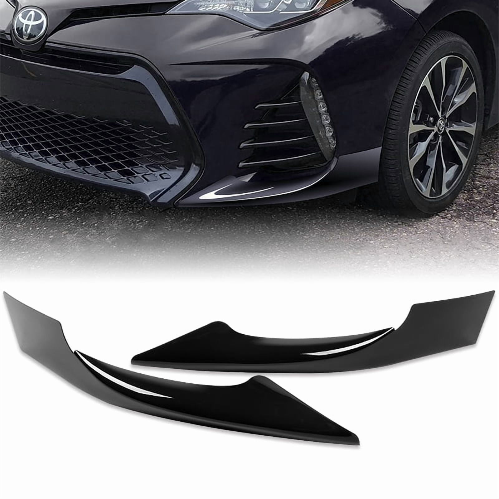 Stay Tuned Performance For 2017-2019 Toyota Corolla SE XSE Painted Black Front Bumper Side Aprons Lip