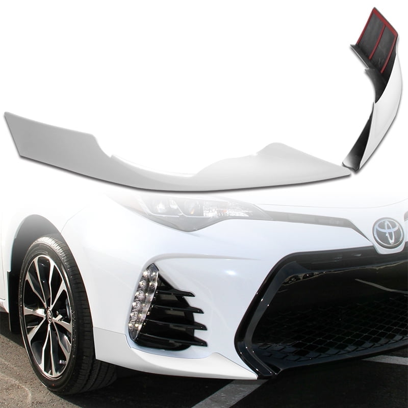 Stay Tuned Performance For 2017-2019 Toyota Corolla SE XSE Painted White Front Bumper Side Aprons Lip