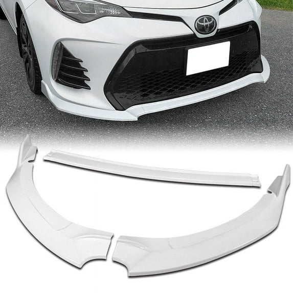 Stay Tuned Performance For 2017-2019 Toyota Corolla SE XSE Painted White Front Bumper Spoiler Lip GT-Style