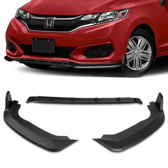 Stay Tuned Performance For 2018-2021 Honda Fit Unpainted Black Front Bumper Body Kit Spoiler Lip 3PCS