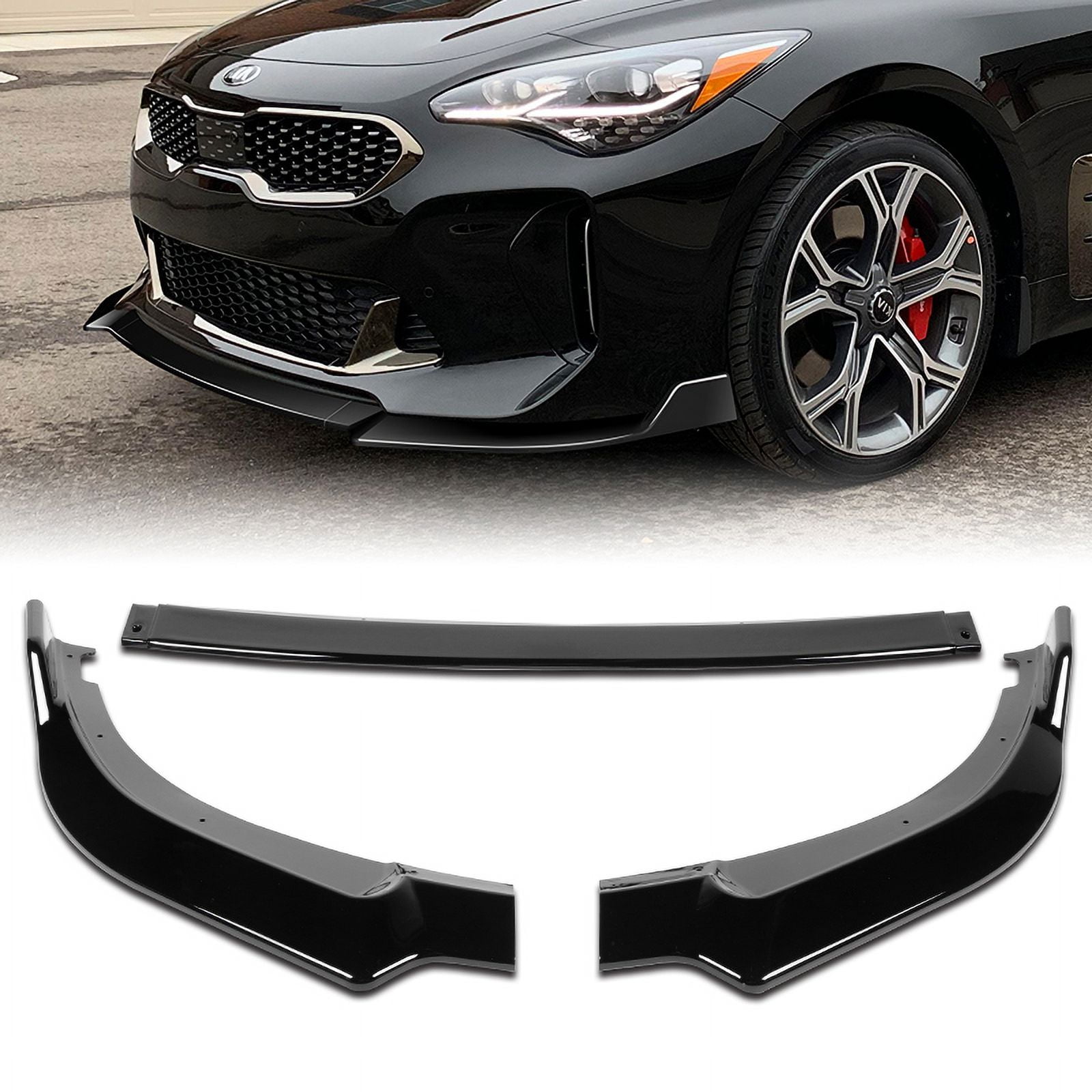 Stay Tuned Performance For 2018-2023 Kia Stinger GT-Line Painted Black  Front Bumper Body Spoiler Lip 